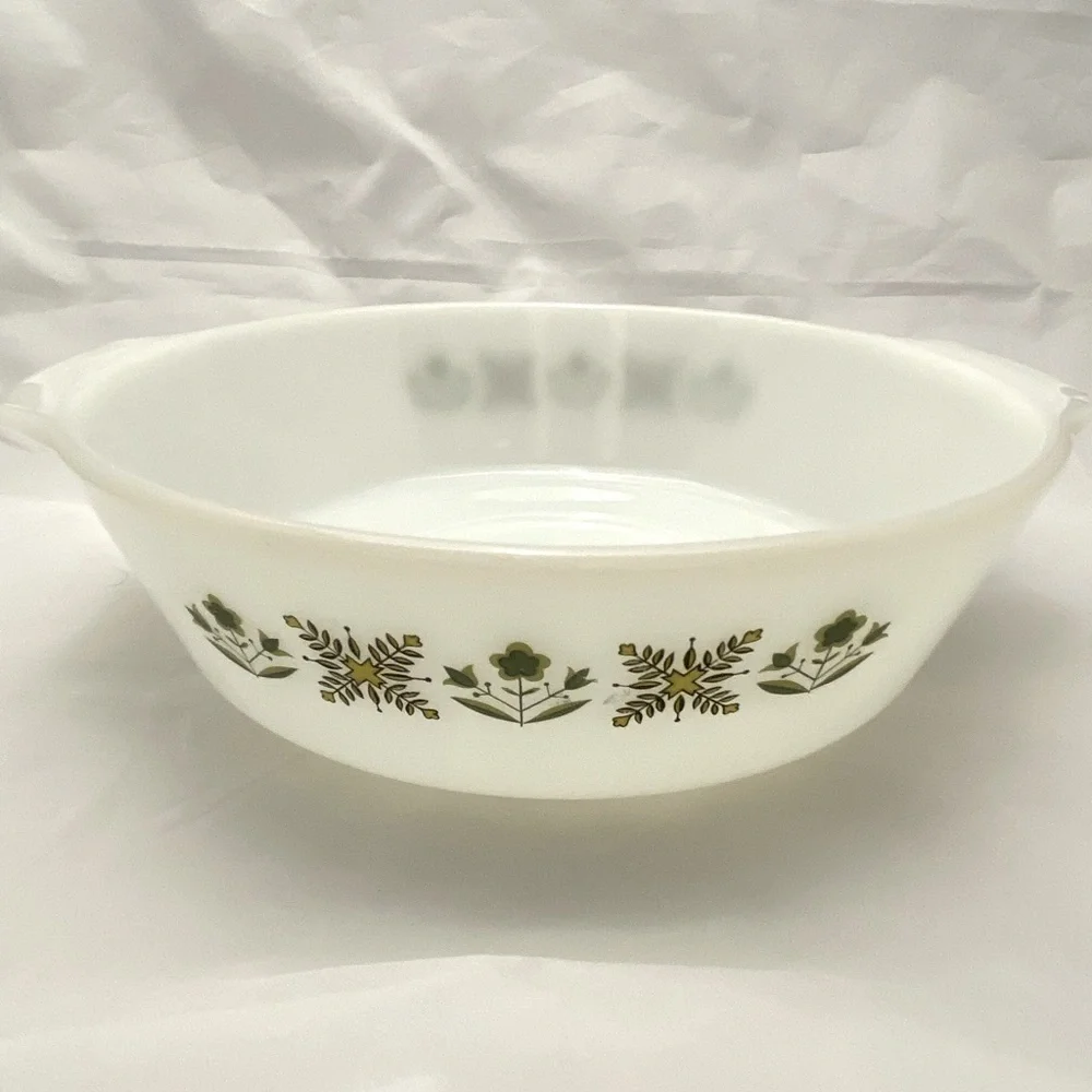 Anchor Hocking Fire King 429 Milk Glass Green Meadow 9